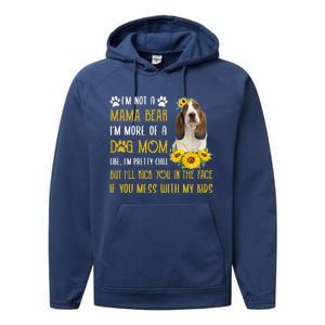 Sunflower Basset Hound Mom Mothers Day Dog Mom Gift Performance Fleece Hoodie