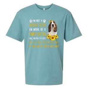 Sunflower Basset Hound Mom Mothers Day Dog Mom Gift Sueded Cloud Jersey T-Shirt