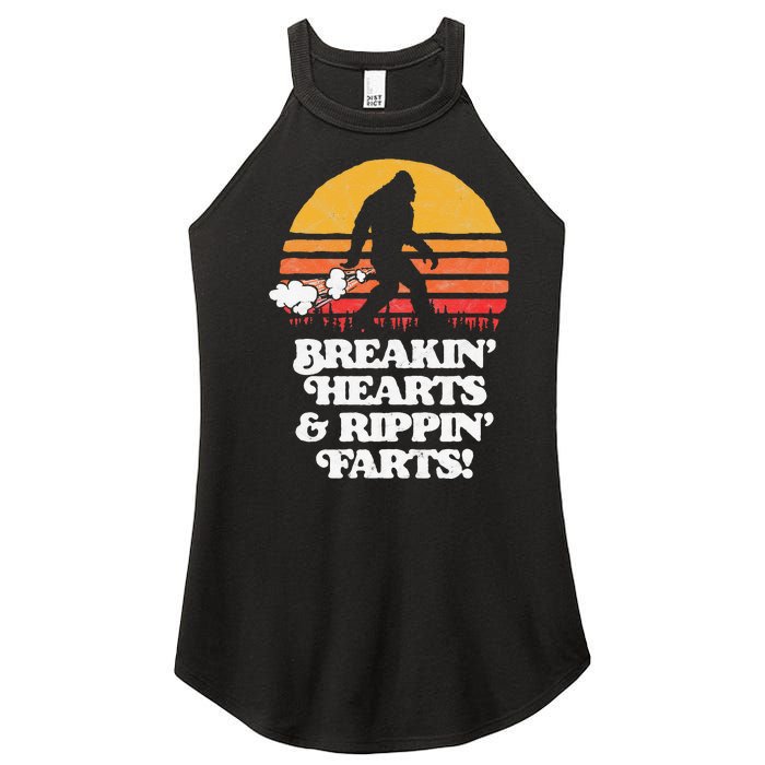 Sasquatch Breakin Hearts & Rippin Farts! Funny Bigfoot Sun Women’s Perfect Tri Rocker Tank