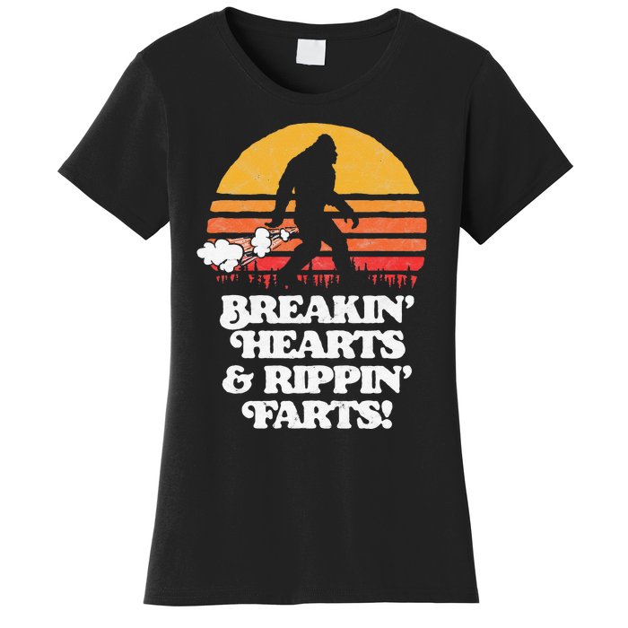 Sasquatch Breakin Hearts & Rippin Farts! Funny Bigfoot Sun Women's T-Shirt