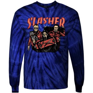 Slasher Boy Halloween Horror Characters Tie-Dye Long Sleeve Shirt