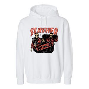 Slasher Boy Halloween Horror Characters Garment-Dyed Fleece Hoodie