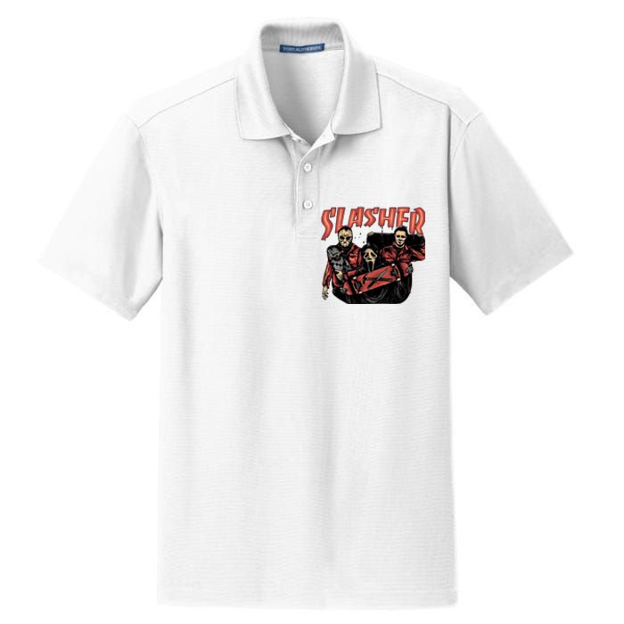 Slasher Boy Halloween Horror Characters Dry Zone Grid Polo