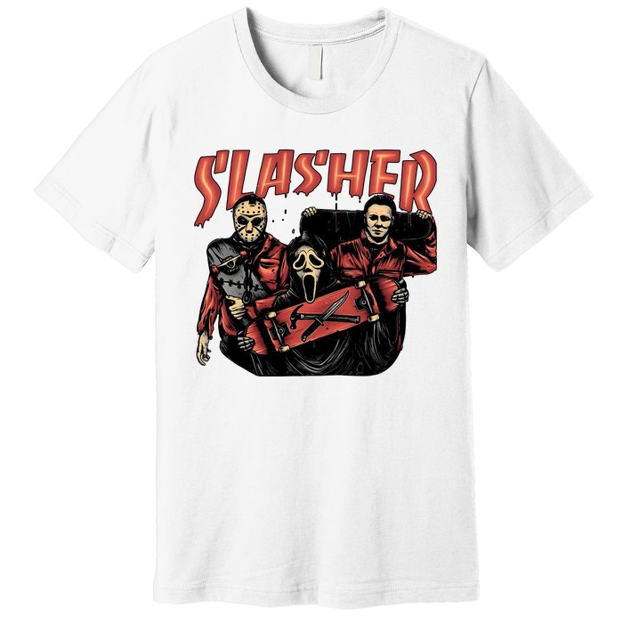 Slasher Boy Halloween Horror Characters Premium T-Shirt