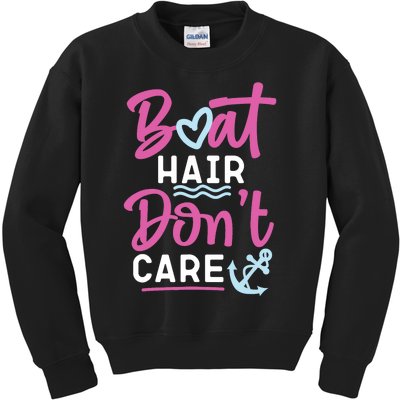 Sailing Boat Hair Don'T Care Kids Sweatshirt