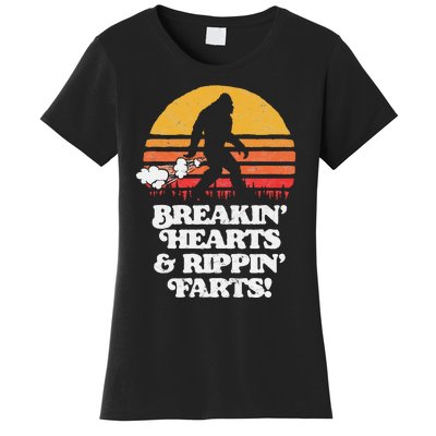 Sasquatch Breakin Hearts & Rippin Farts! Funny Bigfoot Sun Women's T-Shirt