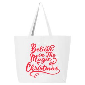 S Believe In The Magic Of Christmas Cute Calligraphy Gift 25L Jumbo Tote