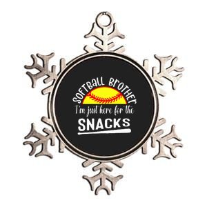 Softball Brother IM Just Here For The Snacks Retro Softball Metallic Star Ornament