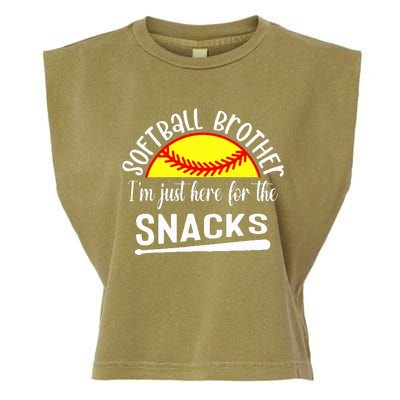 Softball Brother IM Just Here For The Snacks Retro Softball Garment-Dyed Women's Muscle Tee