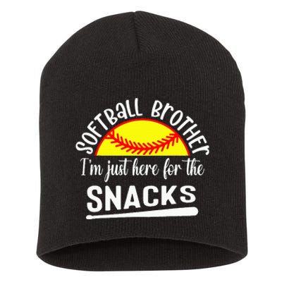 Softball Brother IM Just Here For The Snacks Retro Softball Short Acrylic Beanie