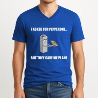 Summerhays Bros I Asked For Pepperoni But They Gave Me Plane V-Neck T-Shirt