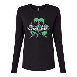 Southie Boston Irish Saint Patrick's Day Distressed Womens Cotton Relaxed Long Sleeve T-Shirt