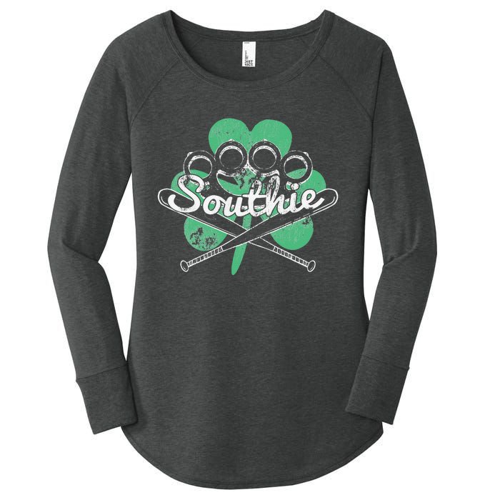 Southie Boston Irish Saint Patrick's Day Distressed Women's Perfect Tri Tunic Long Sleeve Shirt