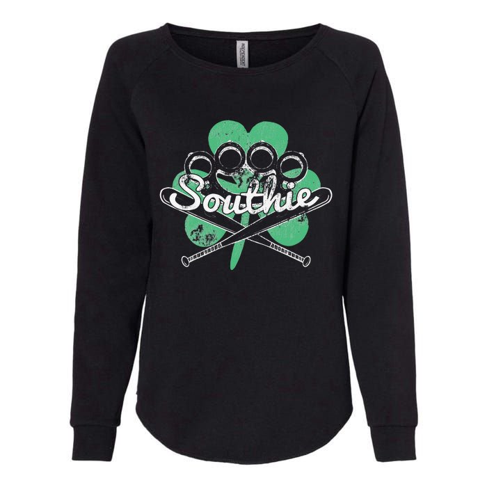 Southie Boston Irish Saint Patrick's Day Distressed Womens California Wash Sweatshirt