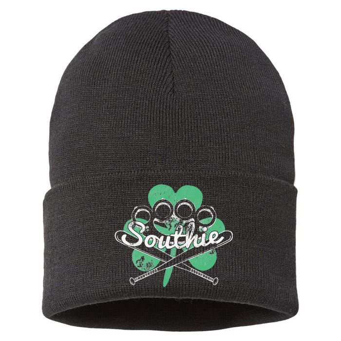 Southie Boston Irish Saint Patrick's Day Distressed Sustainable Knit Beanie