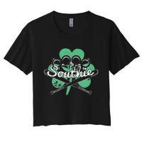 Southie Boston Irish Saint Patrick's Day Distressed Women's Crop Top Tee