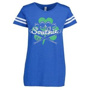 Southie Boston Irish Saint Patrick's Day Distressed Enza Ladies Jersey Football T-Shirt