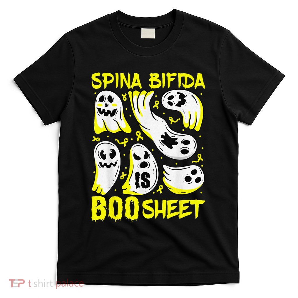 Spina Bifida Is Boo Sheet Ghost & Yellow Ribbon Halloween T-Shirt