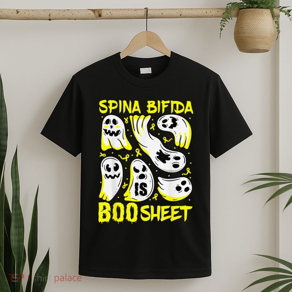 Spina Bifida Is Boo Sheet Ghost & Yellow Ribbon Halloween T-Shirt