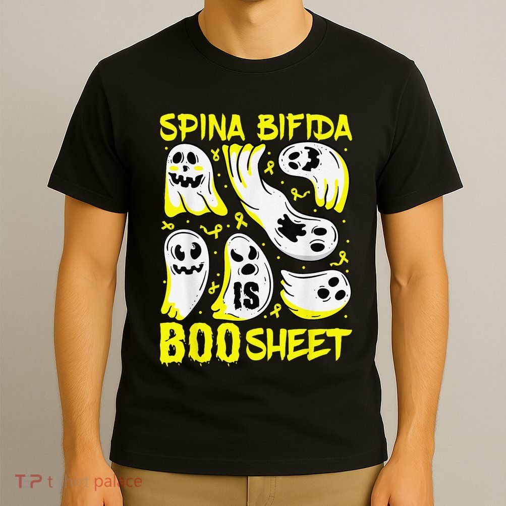 Spina Bifida Is Boo Sheet Ghost & Yellow Ribbon Halloween T-Shirt