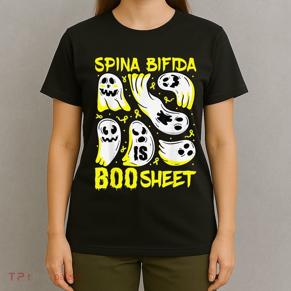 Spina Bifida Is Boo Sheet Ghost & Yellow Ribbon Halloween T-Shirt