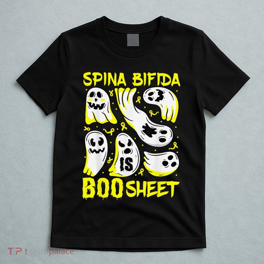 Spina Bifida Is Boo Sheet Ghost & Yellow Ribbon Halloween T-Shirt