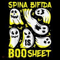 Spina Bifida Is Boo Sheet Ghost & Yellow Ribbon Halloween Button