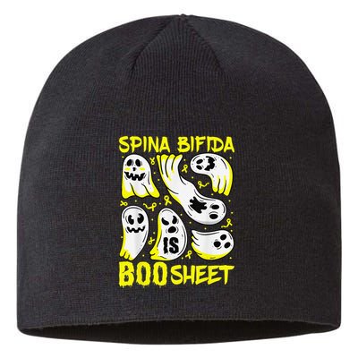 Spina Bifida Is Boo Sheet Ghost & Yellow Ribbon Halloween Sustainable Beanie