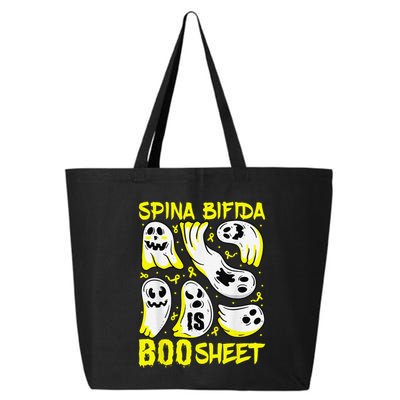 Spina Bifida Is Boo Sheet Ghost & Yellow Ribbon Halloween 25L Jumbo Tote