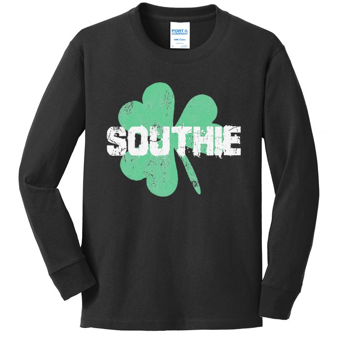 Southie Boston Irish Saint Patrick's Day Kids Long Sleeve Shirt