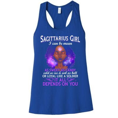 Sagittarius Born In November 22 December 21 Gift Women's Racerback Tank