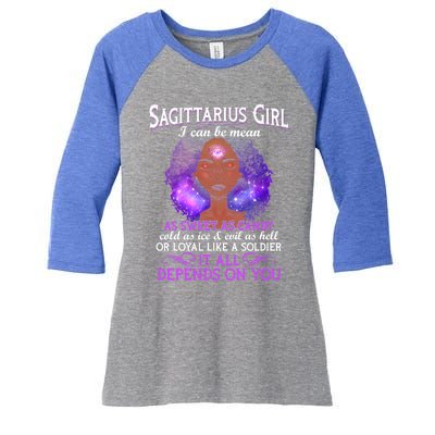 Sagittarius Born In November 22 December 21 Gift Women's Tri-Blend 3/4-Sleeve Raglan Shirt