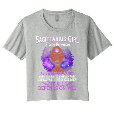 Sagittarius Born In November 22 December 21 Gift Women's Crop Top Tee