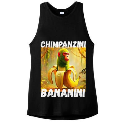Shimpanzini Bananini Italian Brainrot Chimpanzee And Banana Ladies PosiCharge Tri-Blend Wicking Tank