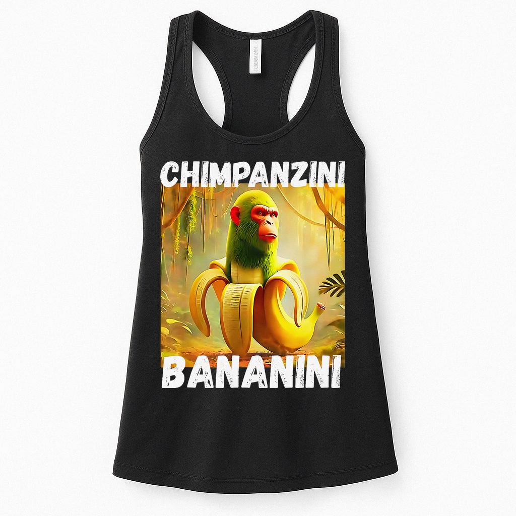 Shimpanzini Bananini Italian Brainrot Chimpanzee And Banana Womens Tank Top