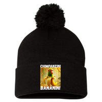 Shimpanzini Bananini Italian Brainrot Chimpanzee And Banana Pom Pom 12in Knit Beanie