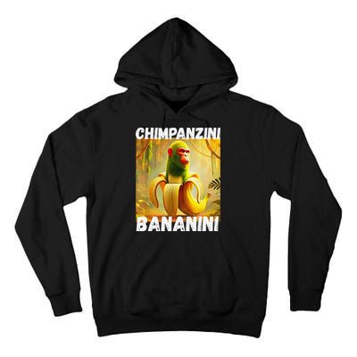 Shimpanzini Bananini Italian Brainrot Chimpanzee And Banana Tall Hoodie