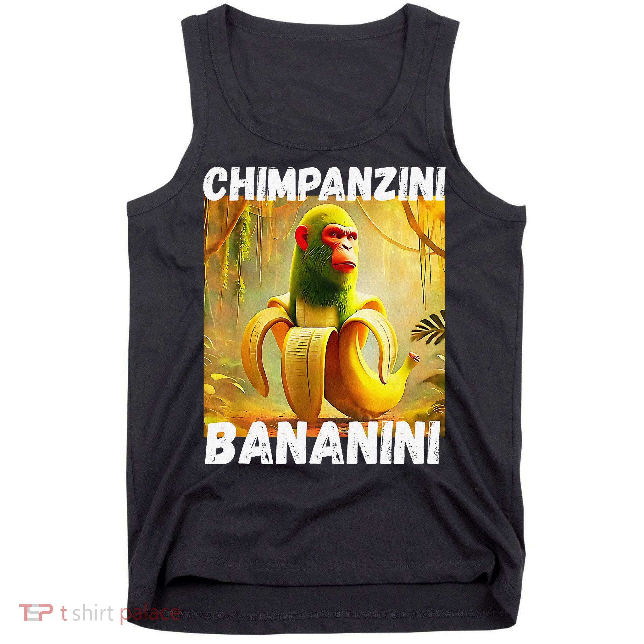 Shimpanzini Bananini Italian Brainrot Chimpanzee And Banana Tank Top