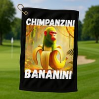 Shimpanzini Bananini Italian Brainrot Chimpanzee And Banana Golf Towel