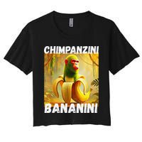 Shimpanzini Bananini Italian Brainrot Chimpanzee And Banana Women's Crop Top Tee