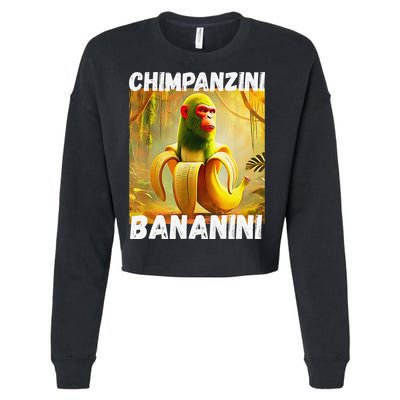 Shimpanzini Bananini Italian Brainrot Chimpanzee And Banana Cropped Pullover Crew