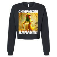 Shimpanzini Bananini Italian Brainrot Chimpanzee And Banana Cropped Pullover Crew
