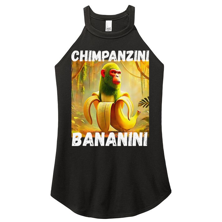 Shimpanzini Bananini Italian Brainrot Chimpanzee And Banana Women's Perfect Tri Rocker Tank