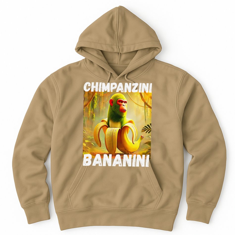 Shimpanzini Bananini Italian Brainrot Chimpanzee And Banana Hoodie