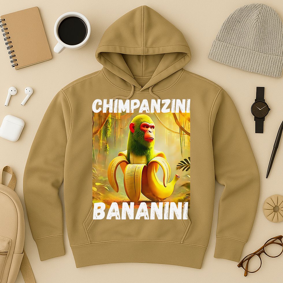 Shimpanzini Bananini Italian Brainrot Chimpanzee And Banana Hoodie