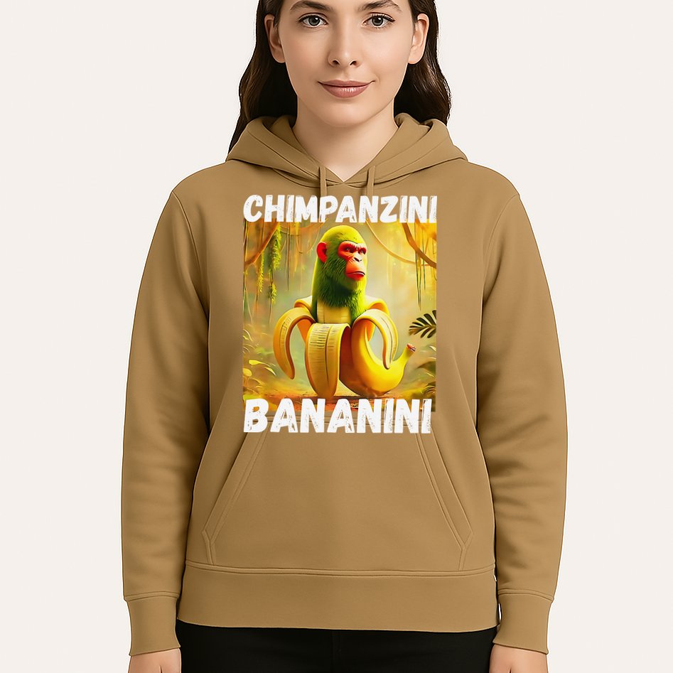 Shimpanzini Bananini Italian Brainrot Chimpanzee And Banana Hoodie