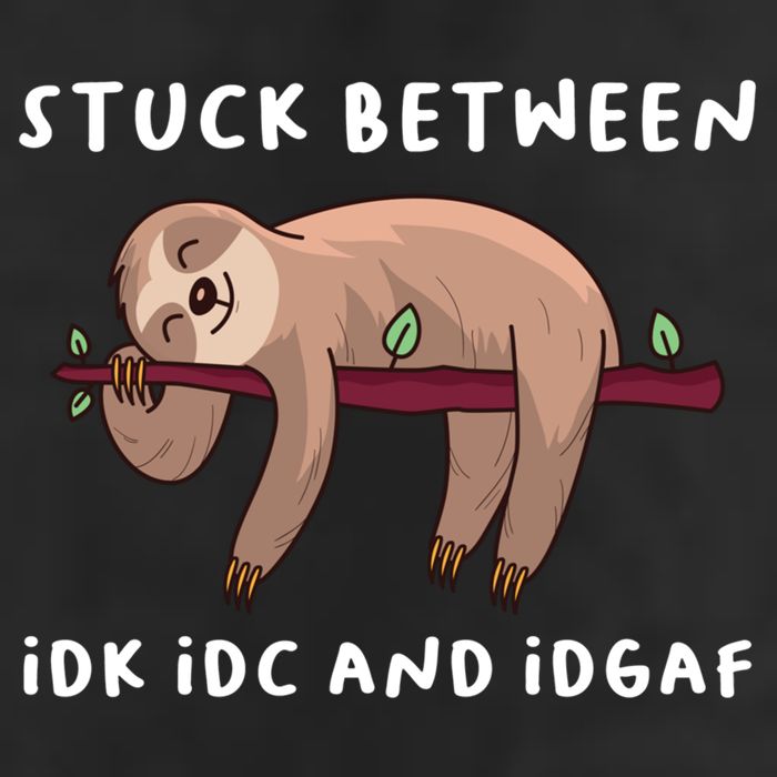Stuck Between Idk Idc And Idgaf Sloth Lover Gift Great Gift Cool Comfort Performance Bucket Hat