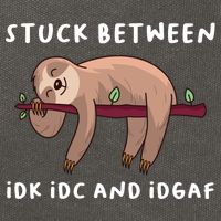 Stuck Between Idk Idc And Idgaf Sloth Lover Gift Great Gift Cotton Canvas Backpack