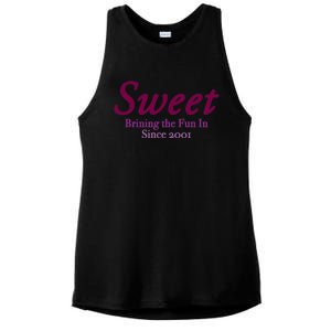 Sweet Brining In The Fun Since 2001 Ladies PosiCharge Tri-Blend Wicking Tank