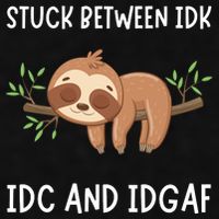 Stuck Between Idk Idc And Idgaf Sloth Lover Gift Ladies PosiCharge Tri-Blend Wicking Tank